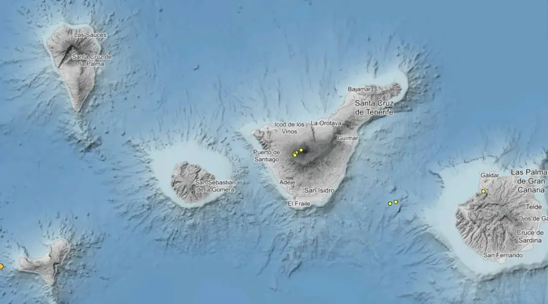 Incremento de la sismicidad en el Teide. Imagen IGN