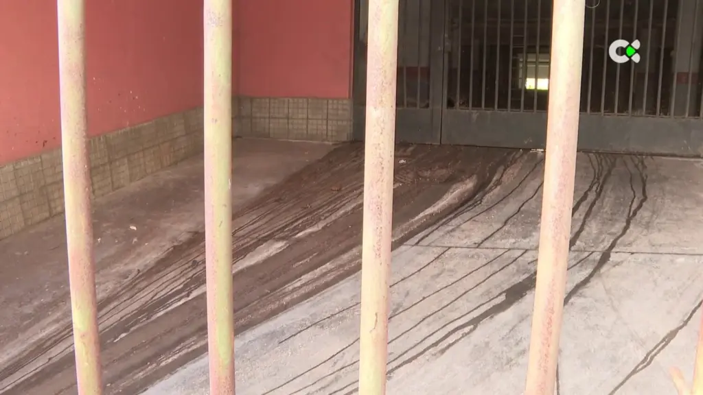 Aguas fecales saliendo del edificio de Granadilla de Abona que denuncia el mal estado de sus tuberías