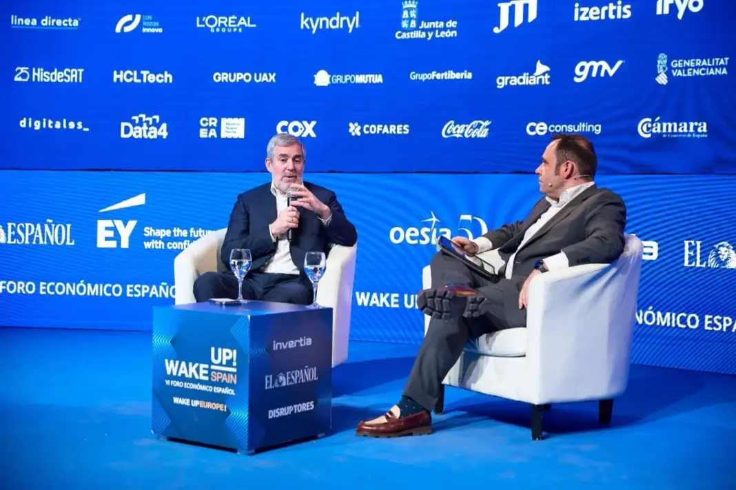 El presidente de Canarias, Fernando Clavijo, en el Foro Wake up de 'El Español'. Imagen Presidencia del Gobierno de Canarias