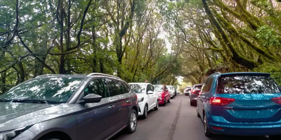 Colapso de tráfico en Anaga. Imagen RTVC