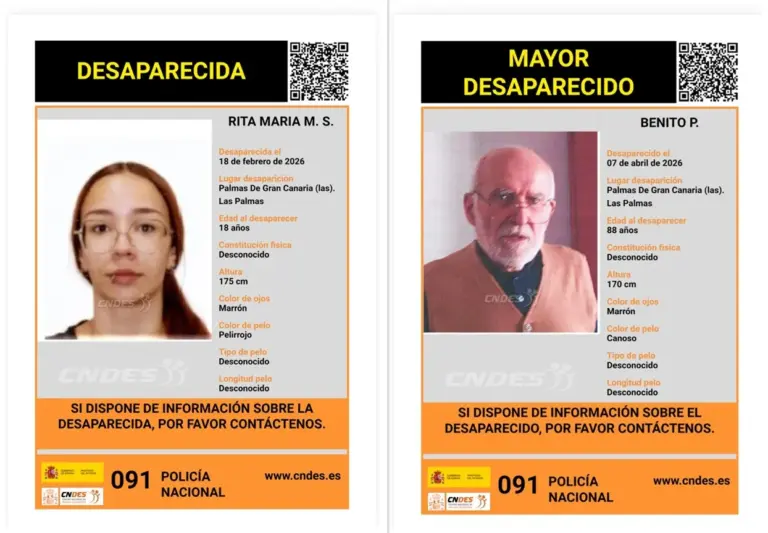 La Policía Nacional activa la búsqueda de dos desaparecidos en Las Palmas de Gran Canaria