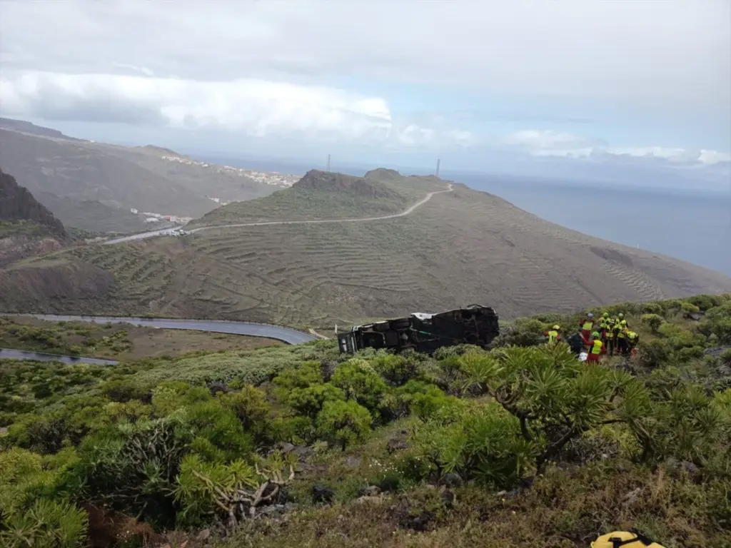Accidente guagua en La Gomera