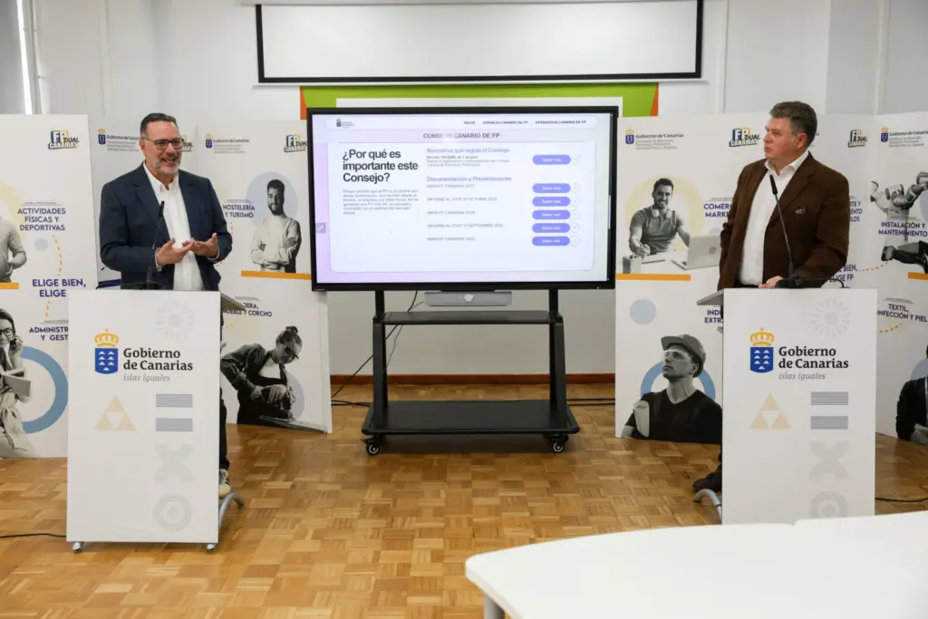 Presentación del nuevo portal de la FP en Canarias. Imagen Consejería de Educación, Formación Profesional, Actividad Física y Deportes