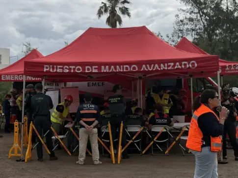 Simulacro de incendio forestal en Moya con una nueva prueba del sistema ES-Alert