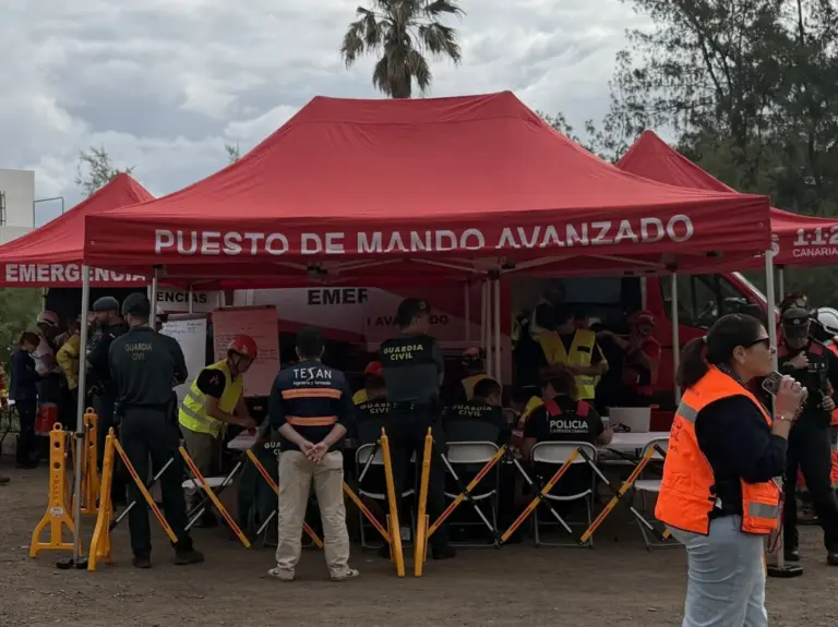 Simulacro de incendio forestal en Moya con una nueva prueba del sistema ES-Alert