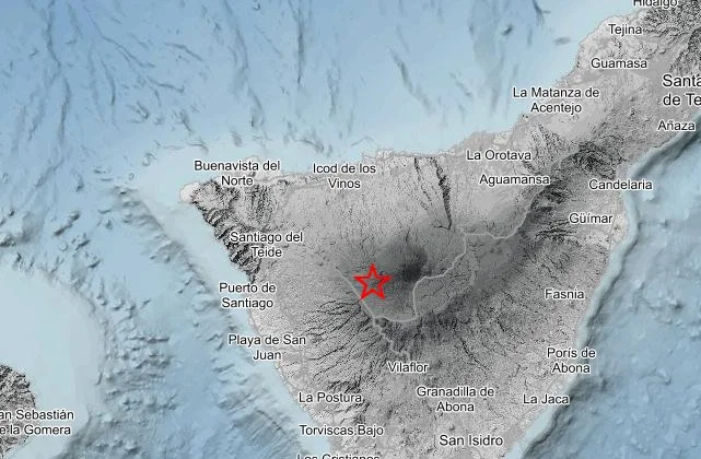 Sismicidad de baja frecuencia al oeste de Las Cañadas del Teide. Imagen IGN