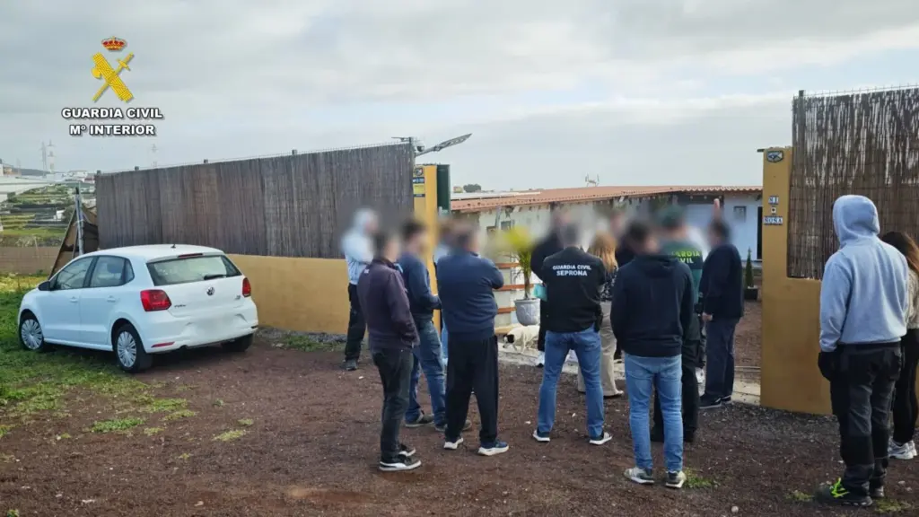 Precinto de nueve obras ilegales en Telde. Imagen Guardia Civil