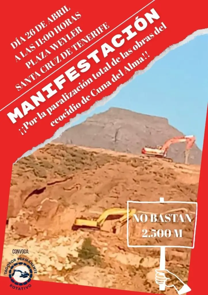 Manifestación en Santa Cruz de Tenerife para exigir la paralización total de las obras de 'Cuna del Alma'