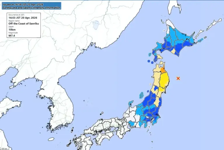 Un terremoto de magnitud 7,4 golpea Japón y activa la alerta por tsunami