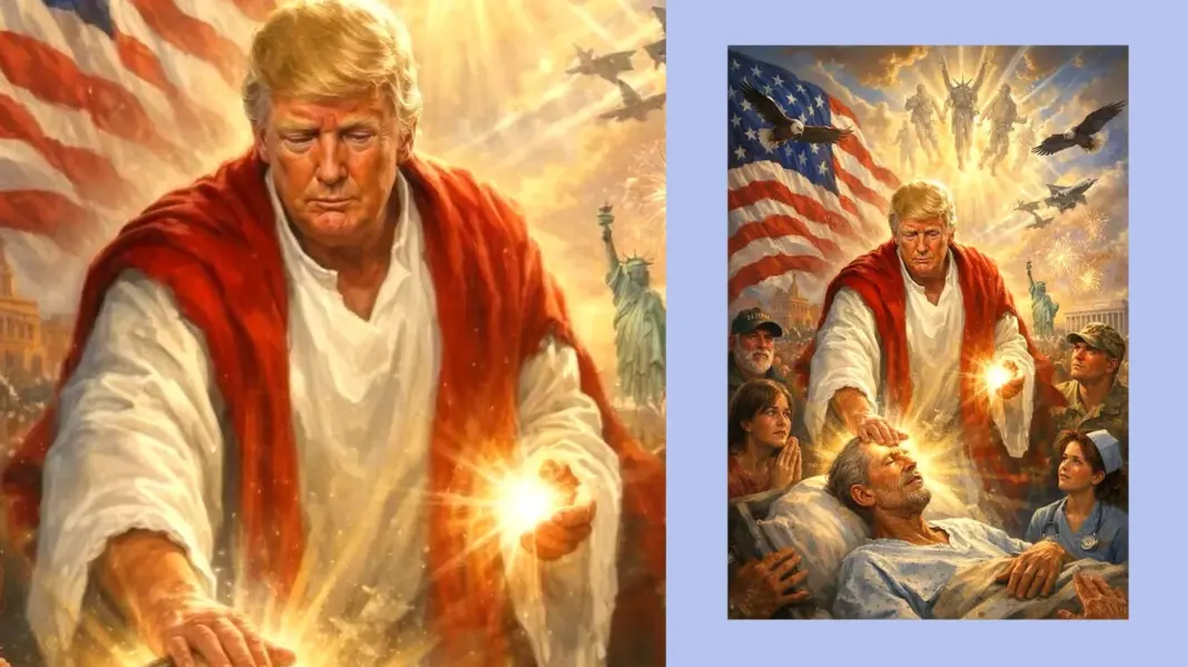 Donald Trump publica una imagen en la que aparece representado como Jesús sanador