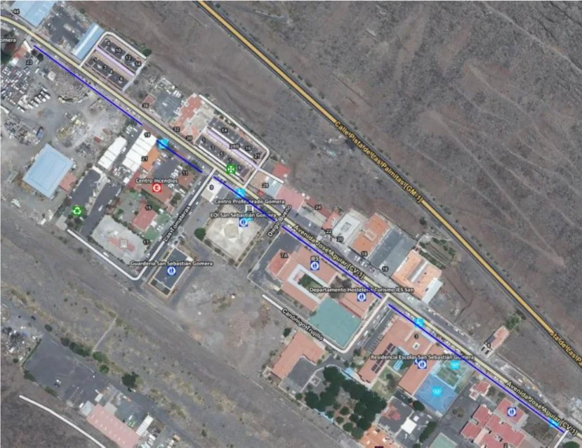 El Cabildo de La Gomera restringe el estacionamiento en la Avenida José Aguiar por trabajos de señalización