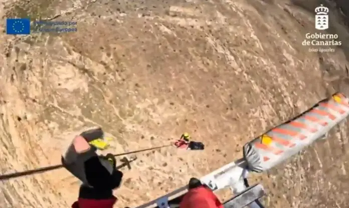 Rescatan a una senderista herida en Caldera Blanca, en Lanzarote