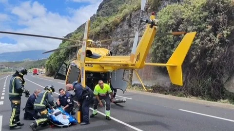 Un accidente múltiple en Los Realejos deja tres heridos, dos de ellos de gravedad
