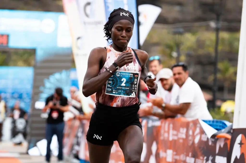 Joyce Muthoni Njeru durante el Kilómetro Vertical de la Transvulcania / Transvulcania 
