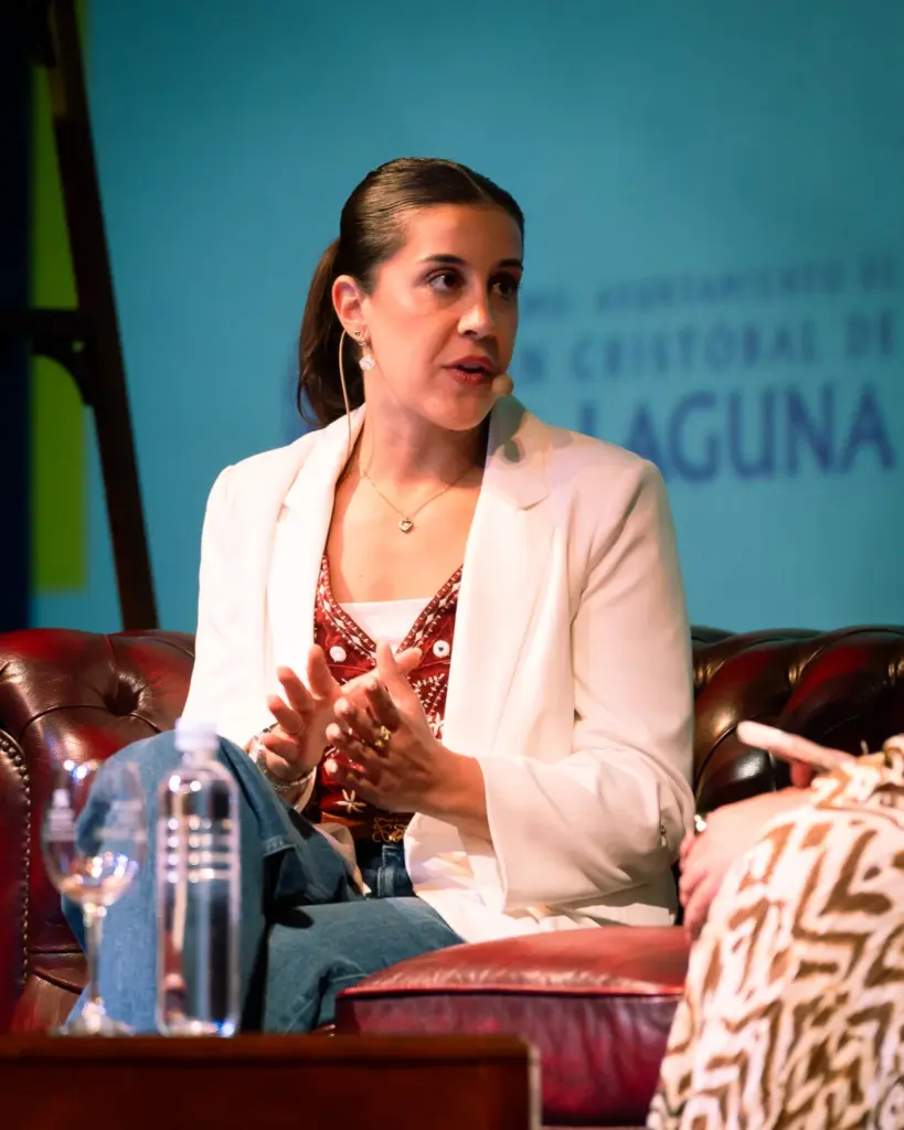 Carolina Marín durante el encuentro que mantuvo en La Laguna / Ayuntamiento de La Laguna 