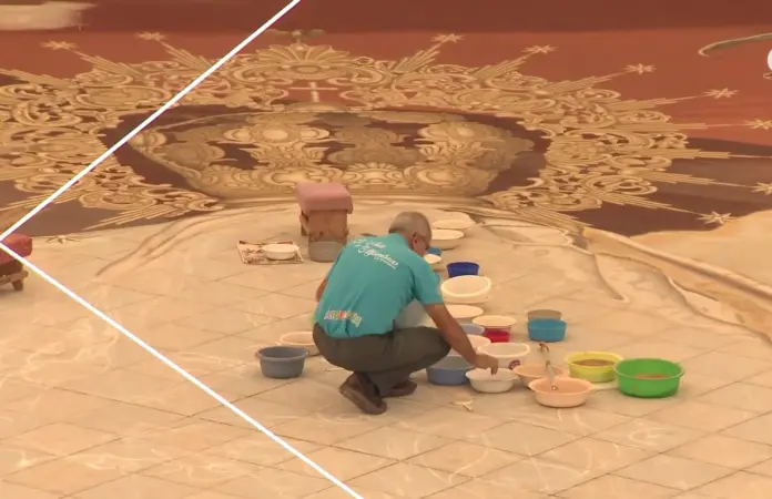 Elaboración de las alfombras del Corpus de La Villa de la Orotava 2025