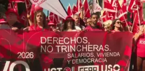 Cabecera de la manifestación del Primero de Mayo en Tenerife