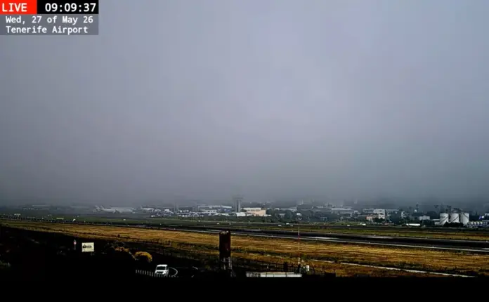 Niebla en el Aeropuerto Tenerife Norte este miércoles por la mañana