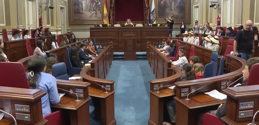 El alumnado canario toma la palabra en el Parlamento para defender la sostenibilidad