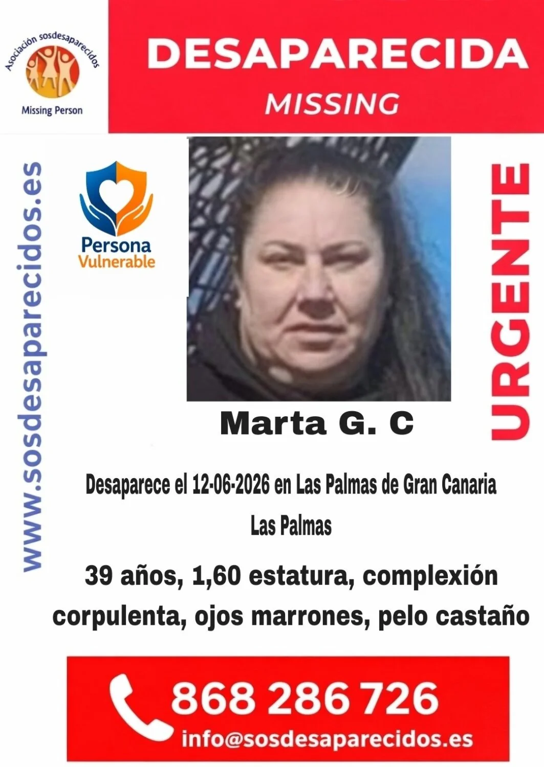 Piden colaboración para localizar a Marta desaparecida en Las Palmas de Gran CanariaPiden colaboración para localizar a Marta desaparecida en Las Palmas de Gran Canaria