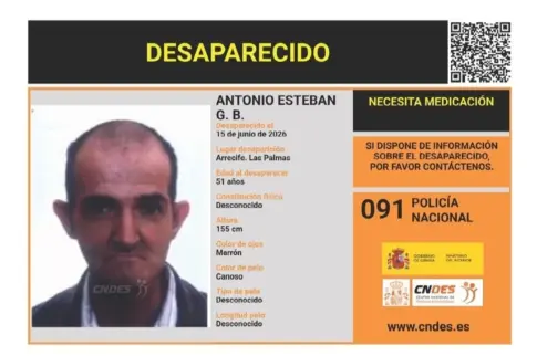 La Policía Nacional pide la colaboración ciudadana para localizar a un hombre desaparecido en Arrecife
