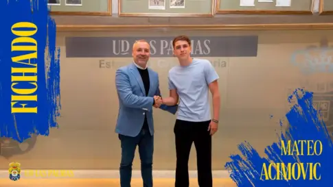 Mateo Acimovic y la UD Las Palmas unen sus caminos hasta 2030