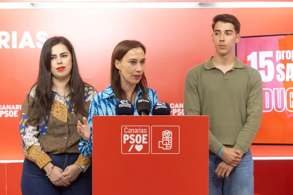 Rueda de prensa del PSOE sobre la situación de la educación pública en Canarias. Imagen cedida PSOE Canarias