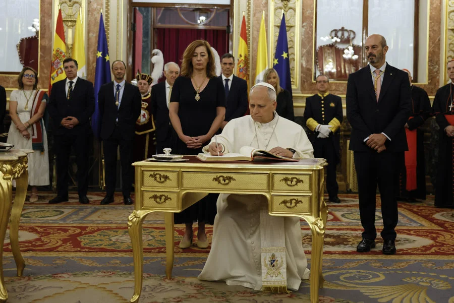 Visita papa León XIV en Congreso Diputados. Efe. 8 junio 2026