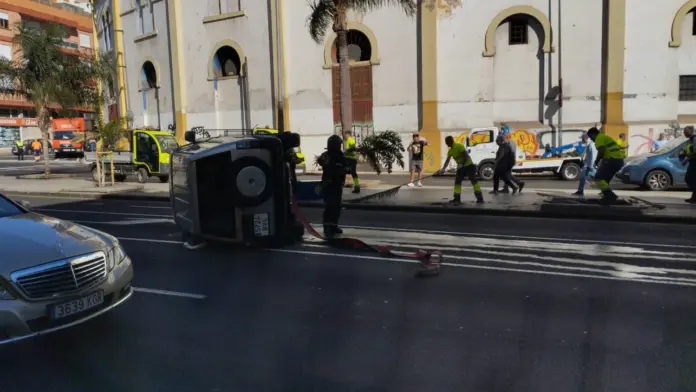 Accidente de tráfico en el centro de Santa Cruz de Tenerife. Imagen cedida