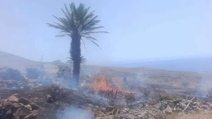 Extinguido un conato de incendio en Vallehermoso que afectó a 9.500 m2