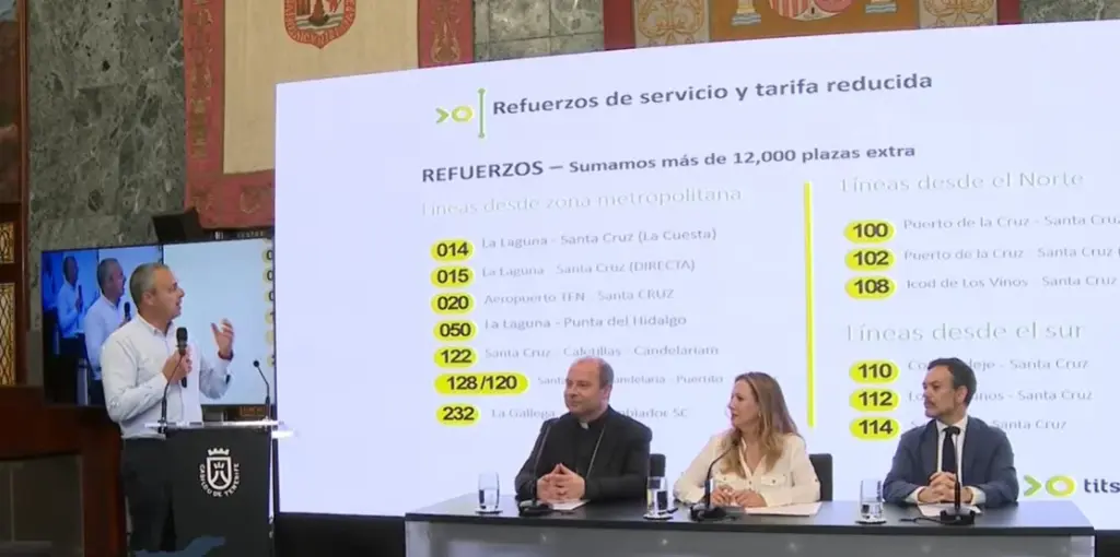 Rueda de prensa de la presentación del Cabildo de Tenerife del dispositivo por la visita del Papa