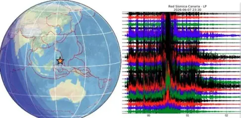 La Red Sísmica Canaria de INVOLCAN registra el terremoto de 7,8 de Filipinas