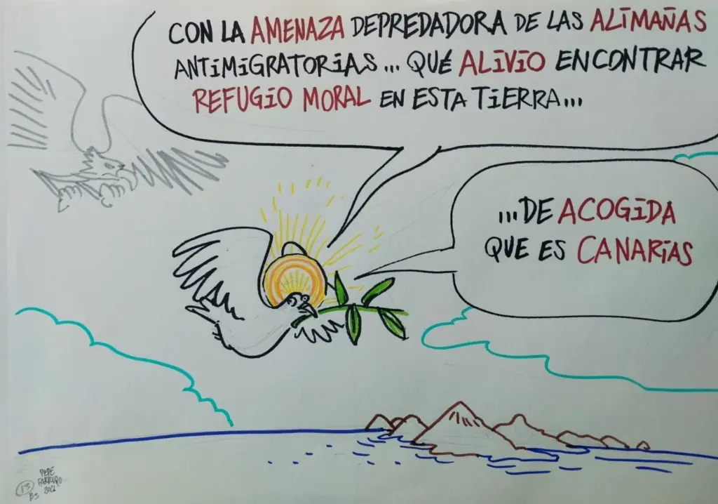 Viñeta Farruqo migración y visita del papa a Canarias 10 junio 2026