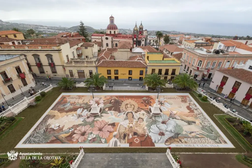 Magno tapiz del Corpus Christi. Imagen Ayuntamiento de La Orotava