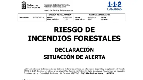 Gran Canaria y Tenerife, en alerta por riesgo de incendios forestales a partir del domingo