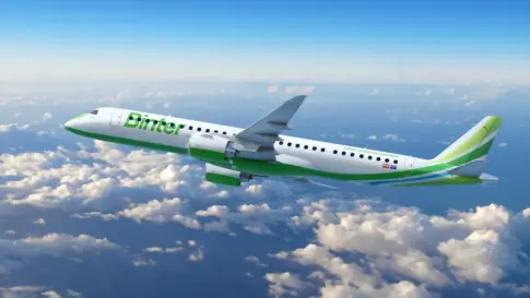 Binter encarga un pedido adicional de cinco aviones Embraer E195-E2