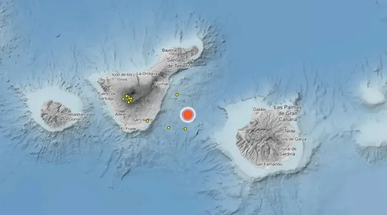 Detectan un terremoto entre Tenerife y Gran Canaria, en el volcán de Enmedio