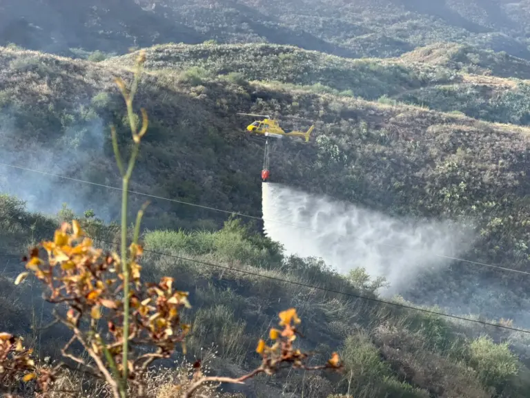 El incendio forestal declarado en Cazadores, en Gran Canaria, queda controlado