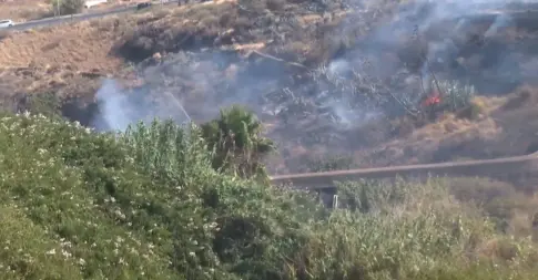 Incendio en Barranco Grande en la zona de La Gallega, Tenerife