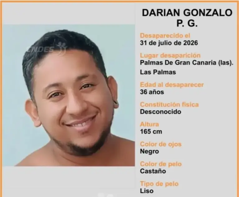 Buscan a Darian Gonzalo P.G, desaparecido en Las Palmas de Gran Canaria