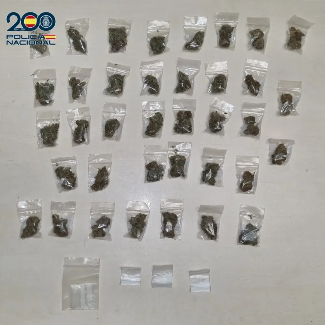Detenidas dos personas por ocultar y vender droga a turistas en la zona de ocio de Las Verónicas, en Arona (Tenerife). Imagen Policía Nacional/Europa Press