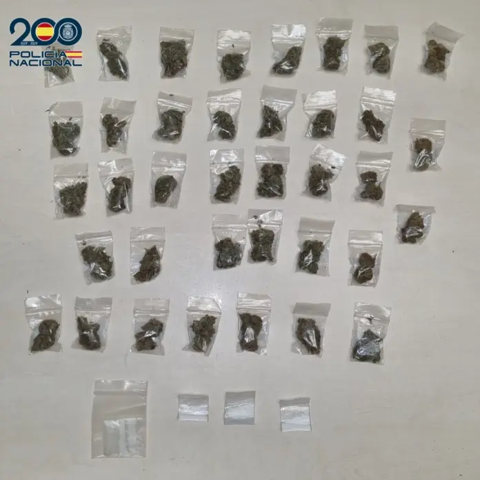 Detenidas dos personas por ocultar y vender droga a turistas en la zona de ocio de Las Verónicas, en Arona (Tenerife). Imagen Policía Nacional/Europa Press