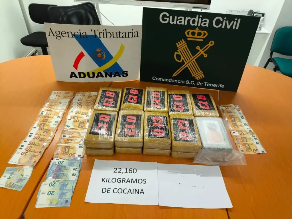 Cocaína intervenida en el vehículo. Imagen Guardia Civil / Europa Press