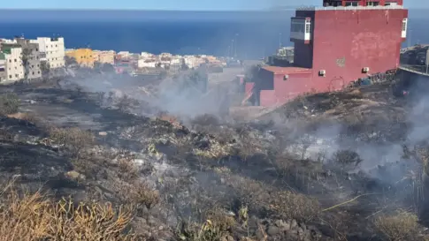 Incendio en Barranco Grande en la zona de La Gallega, Tenerife