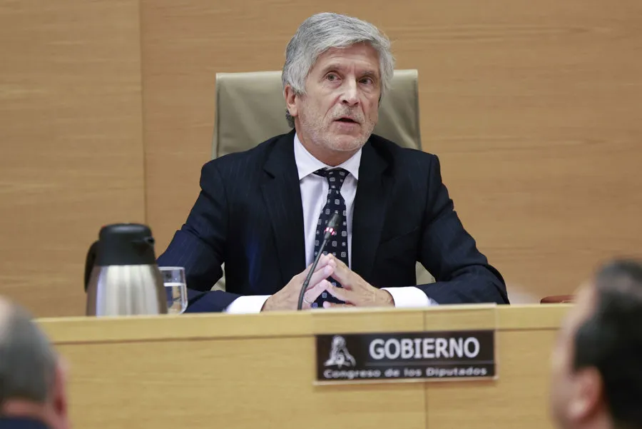 El ministro del Interior, Fernando Grande-Marlaska, en comparecencia en el Congreso para hablar de Ceuta. Imagen EFE