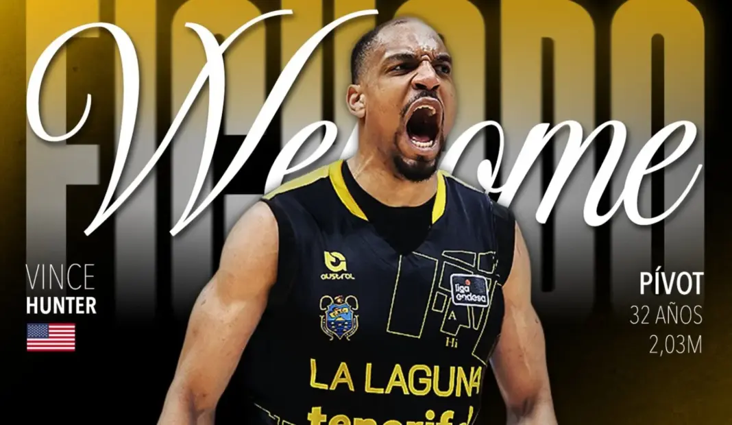 El pívot Vince Hunter se incorpora al club La Laguna Tenerife. Club Baloncesto Canarias