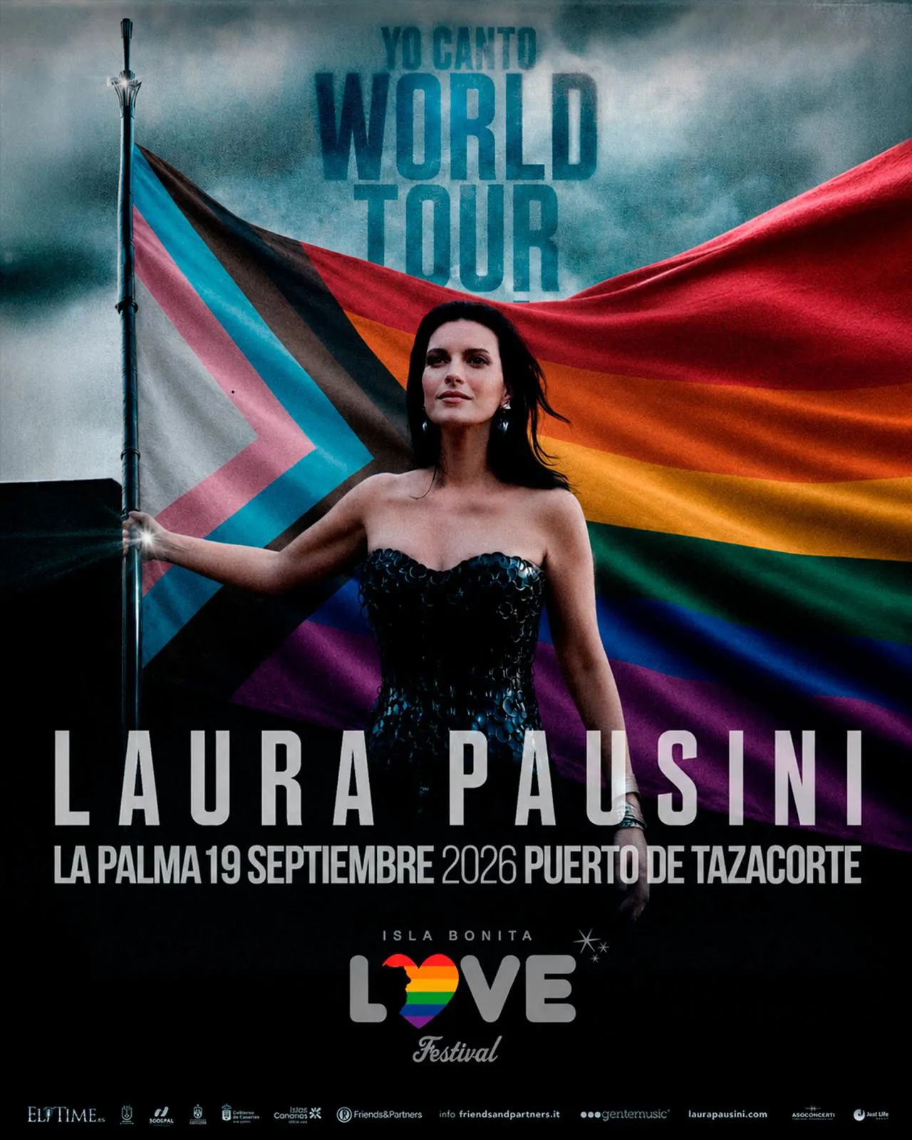 Laura Pausini actuará el 19 de septiembre en el Isla Bonita Love Festival. Cartel anunciador de la actuación