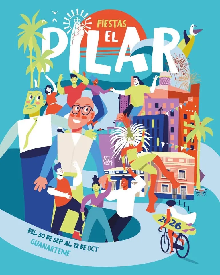 Cartel de las Fiestas del Pilar de Guanarteme, en Las Palmas de Gran Canaria