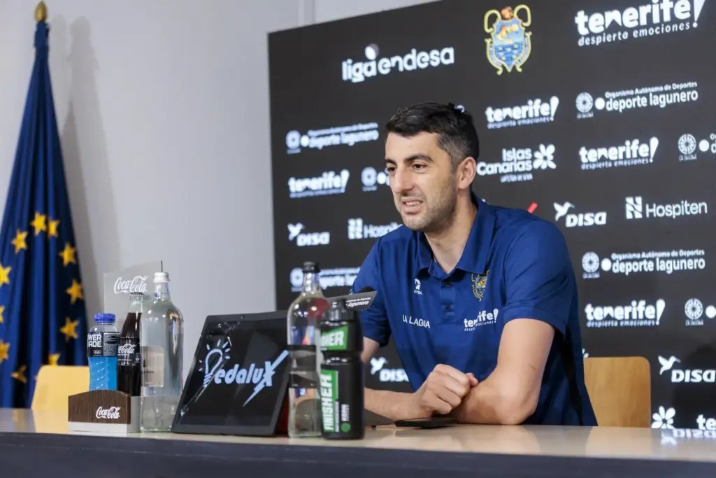 Gio Shermadini en rueda de prensa. Imagen La Laguna Tenerife