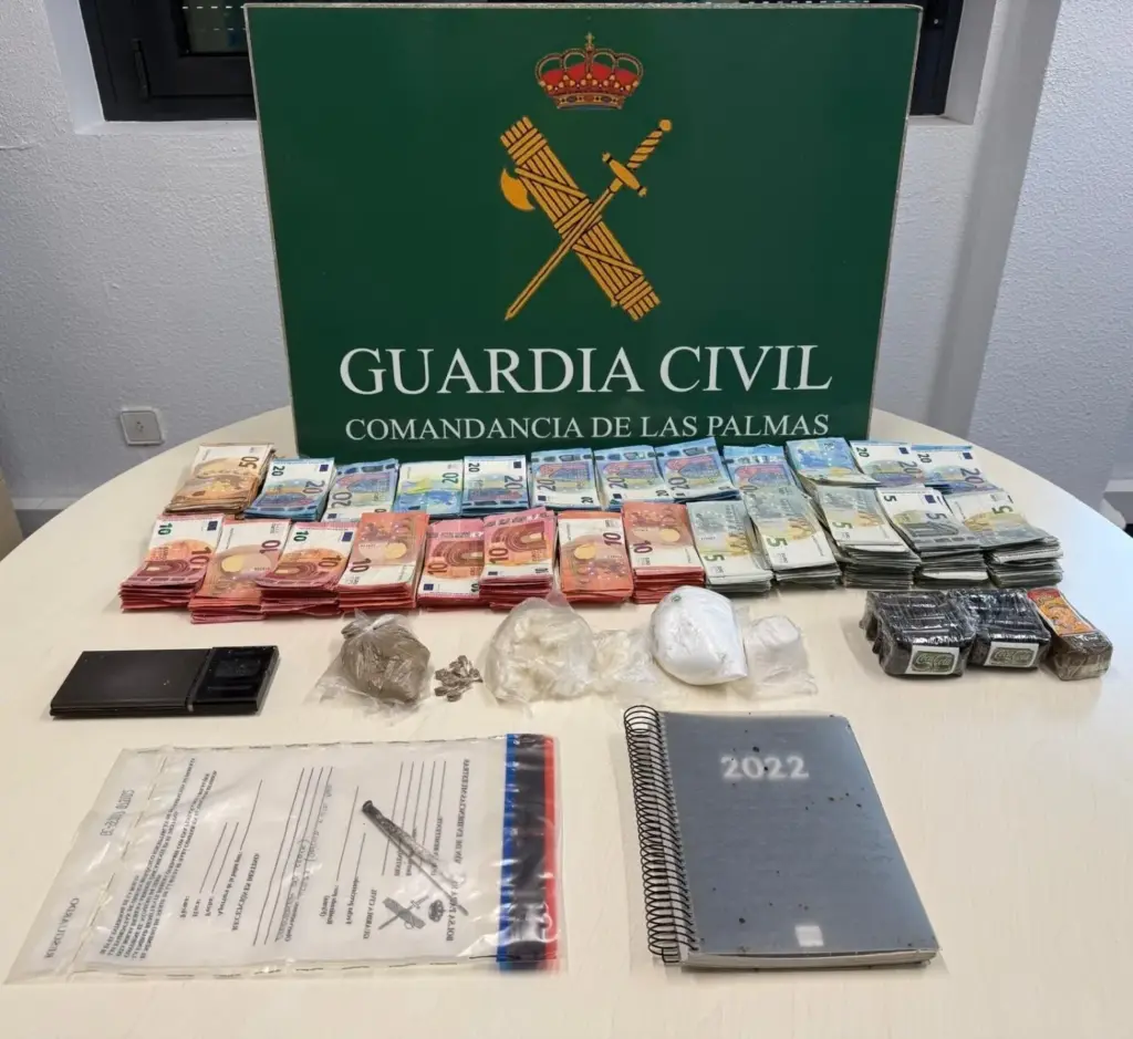 Detenido un hombre por tráfico de drogas tras localizar 30.545 euros en un vehículo en Guía